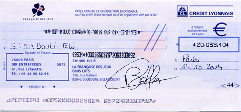 A Win at every draw of Lotto Loto Euro Millions the Lottery